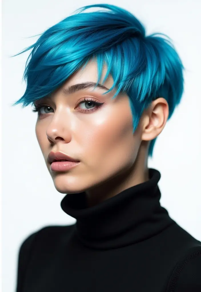 50 Short Hair Color Ideas That Instantly Upgrade Your Look - 35. Electric Blue Pixie
