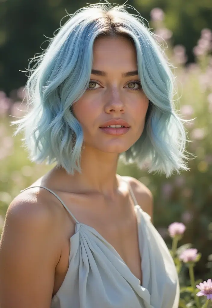 50 Short Hair Color Ideas That Instantly Upgrade Your Look - 38. Light Sapphire Bob