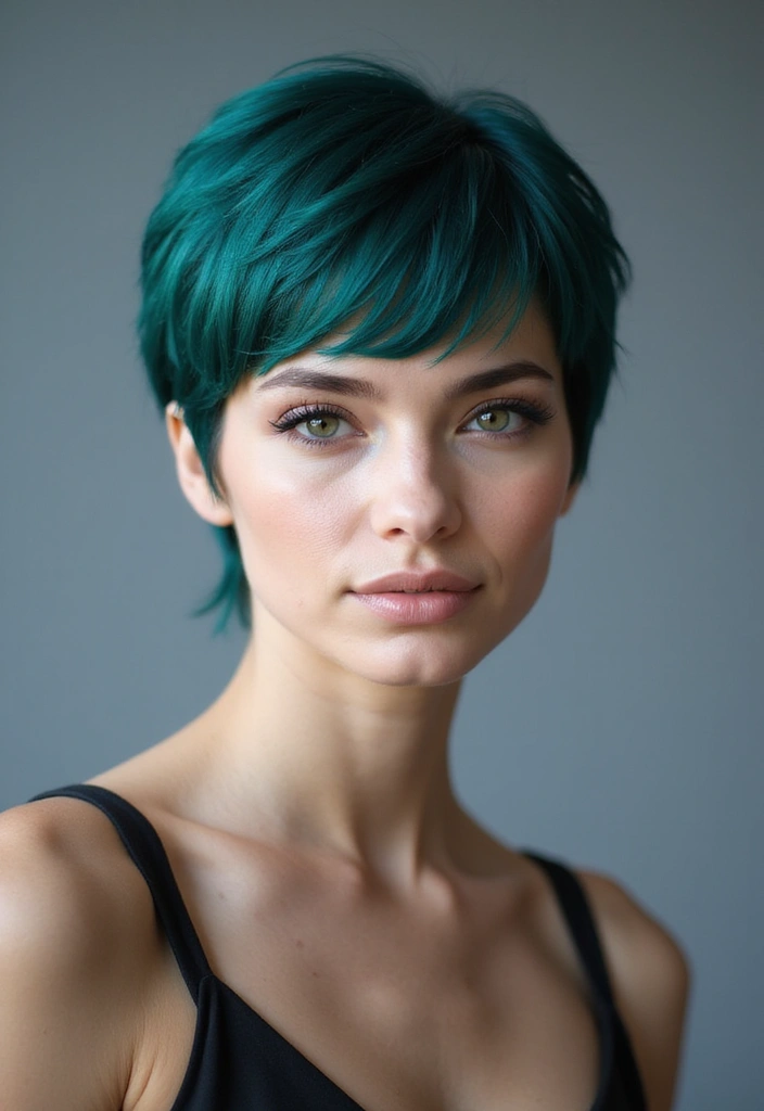 50 Short Hair Color Ideas That Instantly Upgrade Your Look - 41. Deep Teal Pixie