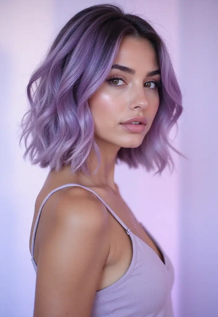 50 Short Hair Color Ideas That Instantly Upgrade Your Look - 47. Soft Lavender Ombre Bob