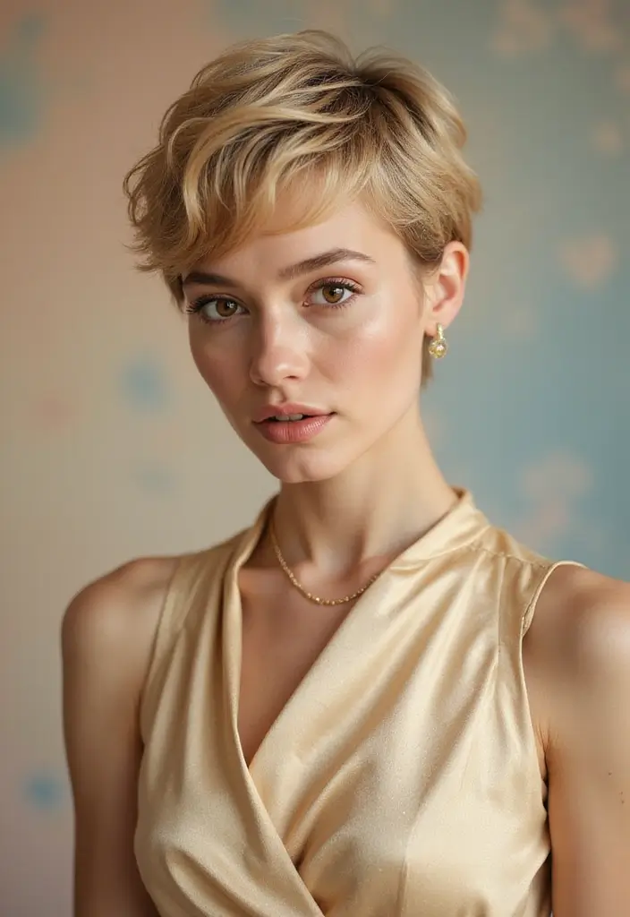 50 Short Hair Color Ideas That Instantly Upgrade Your Look - 48. Gold Dust Pixie