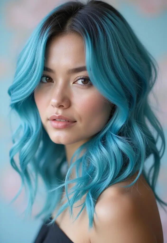 50 Short Hair Color Ideas That Instantly Upgrade Your Look - 6. Ocean Blue Lob