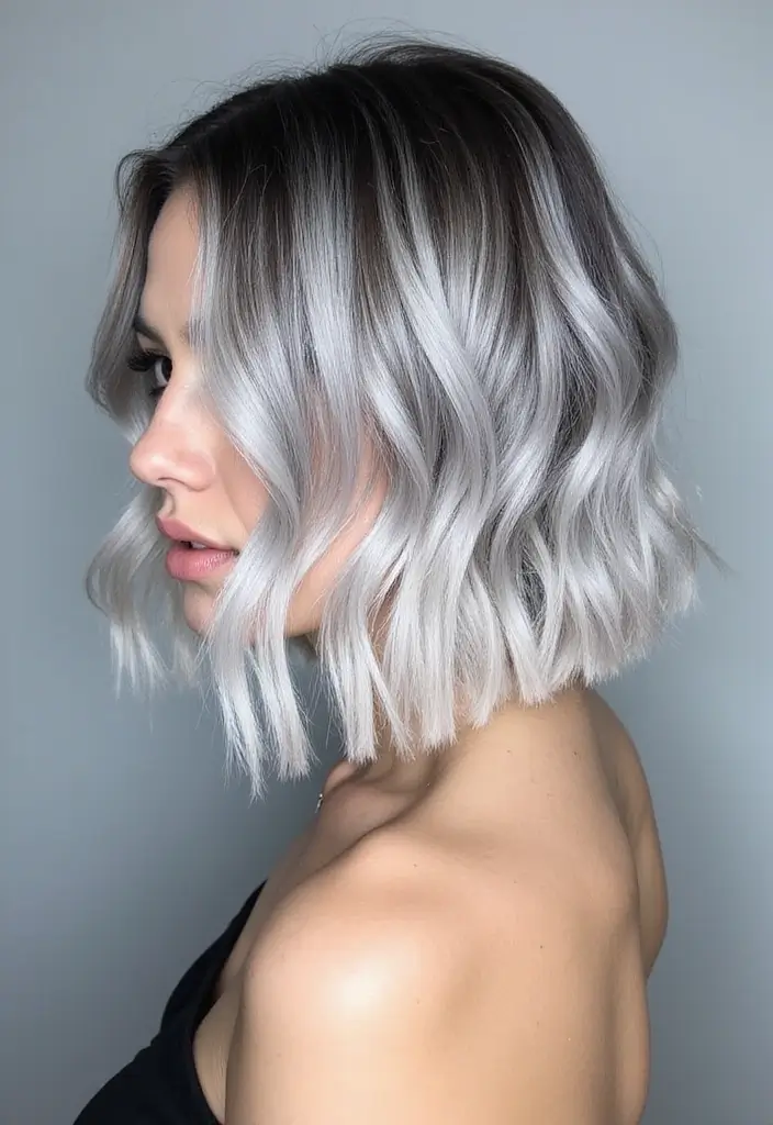 50 Short Hair Color Ideas That Instantly Upgrade Your Look - 8. Silver Ombre Bob