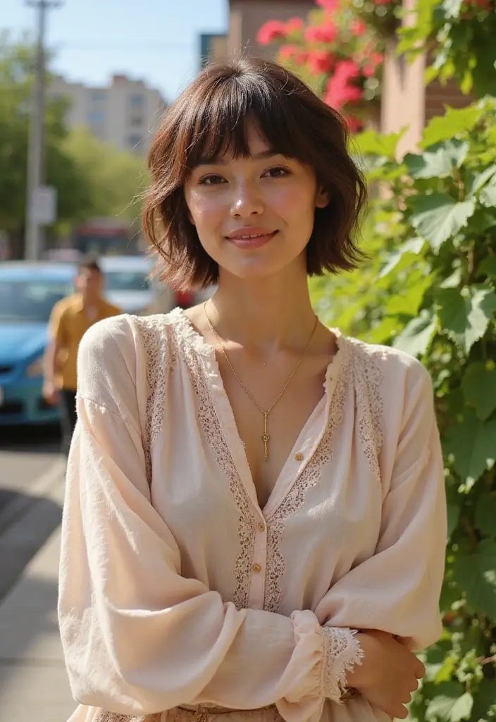 50 Short to Medium Hairstyles for Women That Feel Stylish - 28. Textured Pixie with Long Fringe