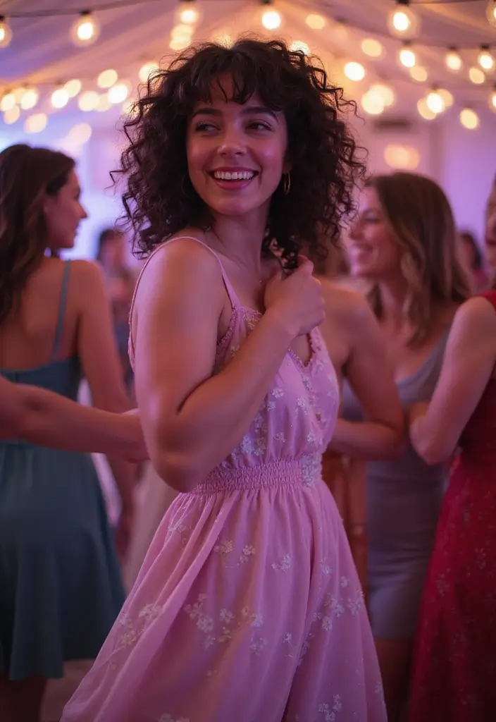 50 Shoulder Length Hairstyles for Women That Always Work - 28. Curly Hair with a Layered Bang
