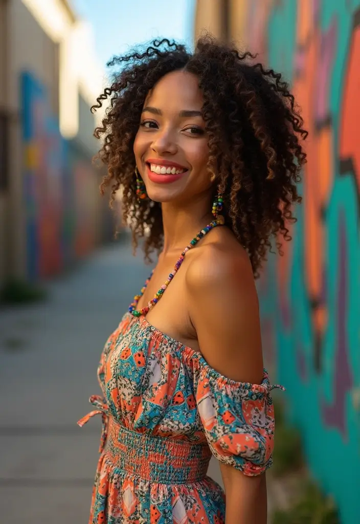 50 Shoulder Length Hairstyles for Women That Always Work - 29. Curly Hair with Dreadlocks