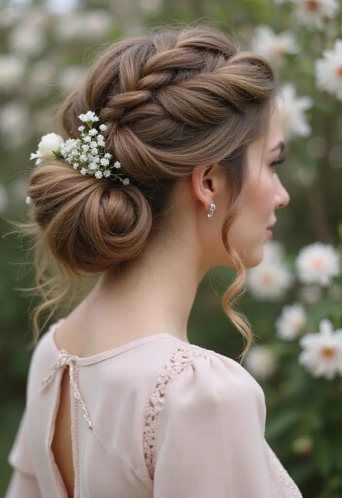 50 Simple Hairstyles for Short Hair That Take Minutes - 11. Romantic Braided Updo