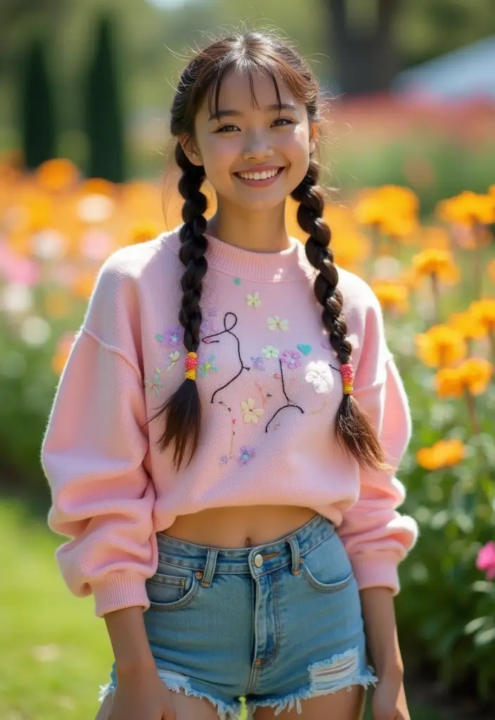50 Simple Hairstyles for Short Hair That Take Minutes - 17. Cute Braided Pigtails