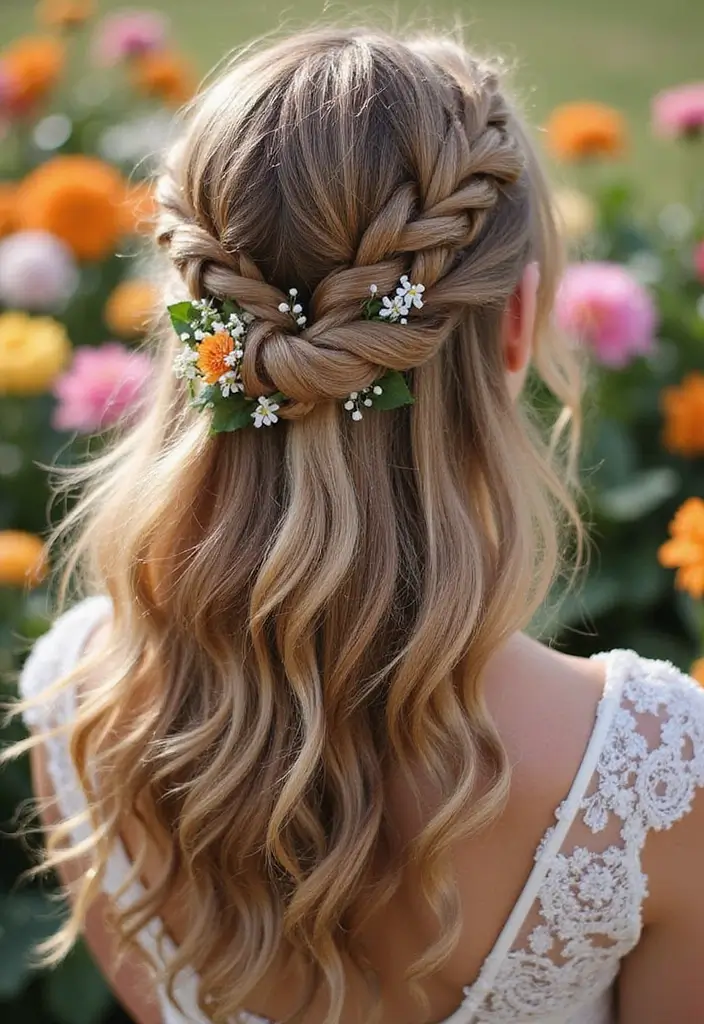 50 Simple Hairstyles for Short Hair That Take Minutes - 4. Half-Up Braided Style