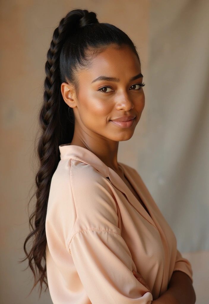 50 Simple Hairstyles for Short Hair That Take Minutes - 9. Braided Ponytail