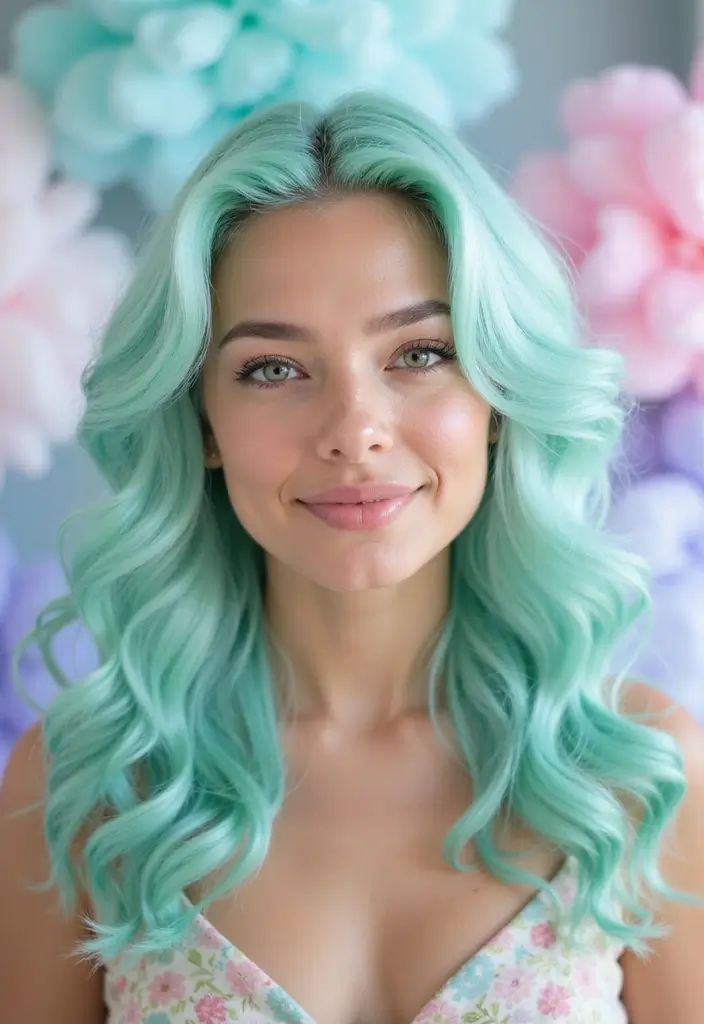 50 Soft Summer Hair Color Ideas That Brighten Your Look - 13. Frosted Mint