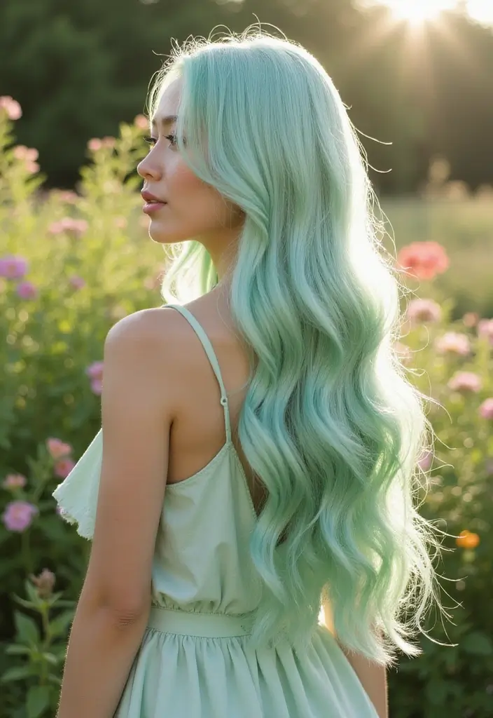 50 Soft Summer Hair Color Ideas That Brighten Your Look - 21. Soft Mint Ombre