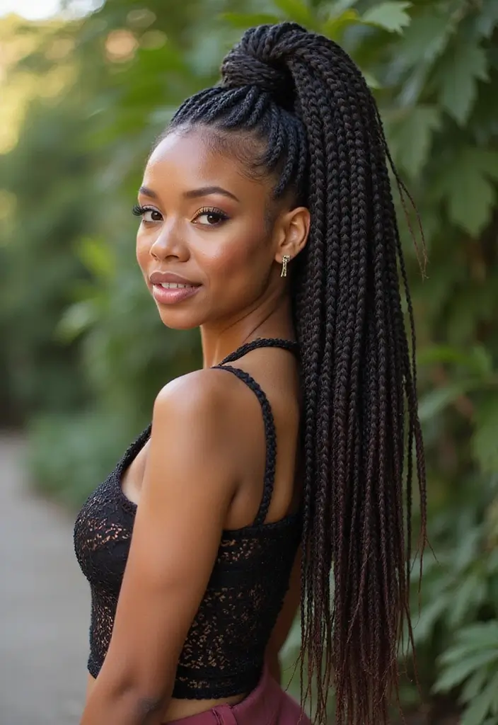 50 Stunning Hairstyles for Black Hair You’ll Want to Try - 24. Jumbo Braids