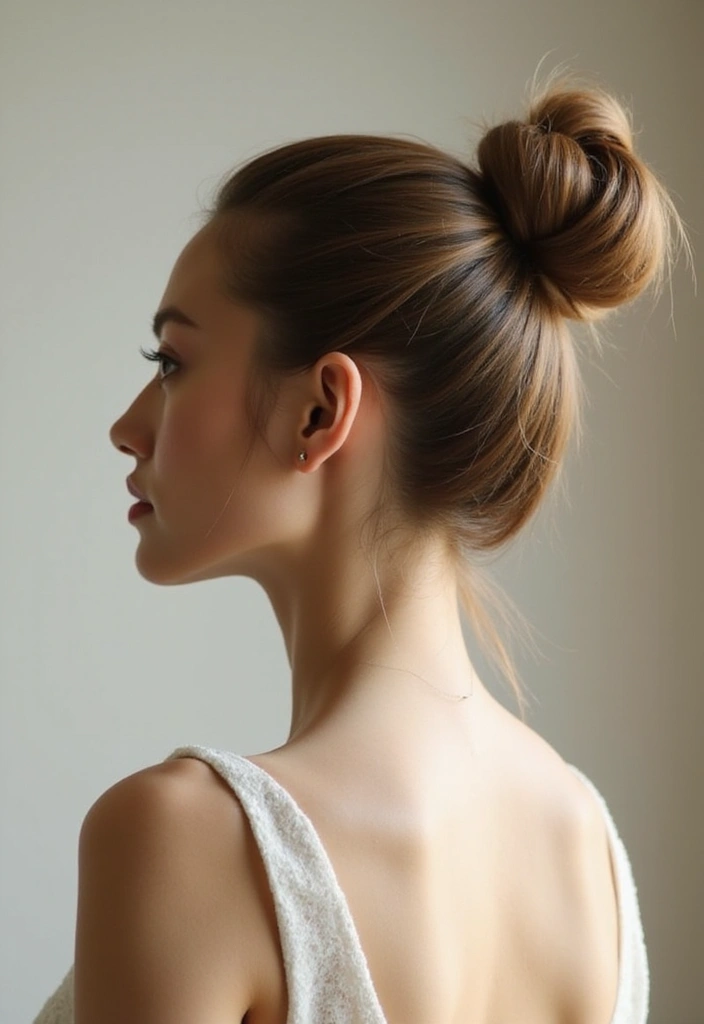 50 Stylish Hairstyles for Shoulder Length Hair You’ll Love - 11. Elegant Chignon