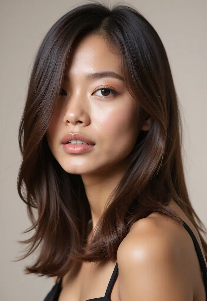 50 Stylish Hairstyles for Shoulder Length Hair You’ll Love - 19. Fearlessly Straight