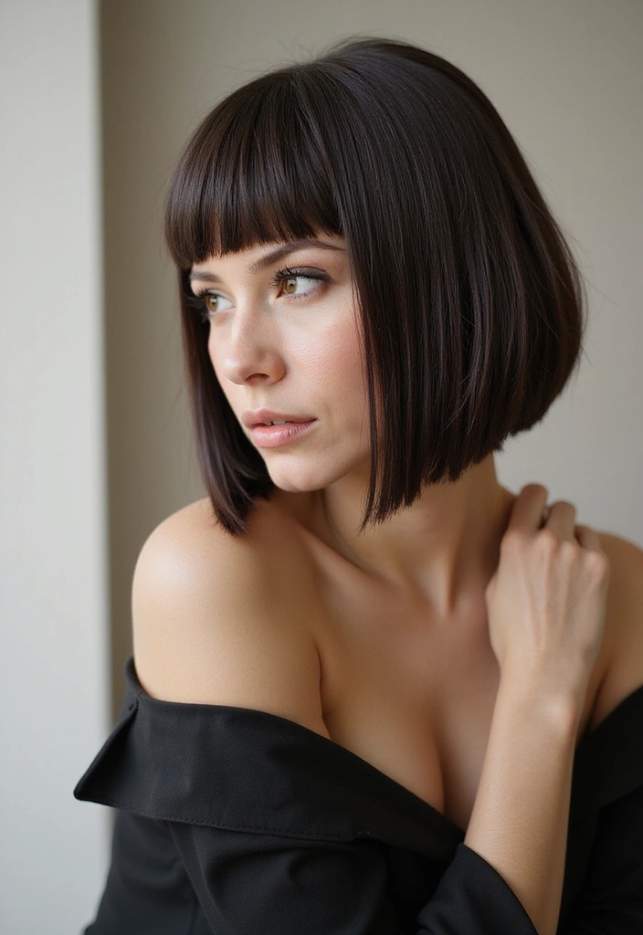 50 Stylish Hairstyles for Shoulder Length Hair You’ll Love - 23. Geometric Bob