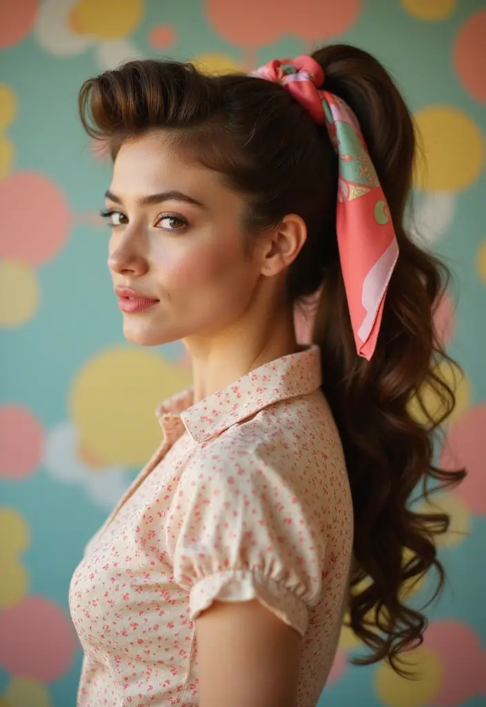 50 Stylish Hairstyles for Shoulder Length Hair You’ll Love - 29. Retro Ponytail