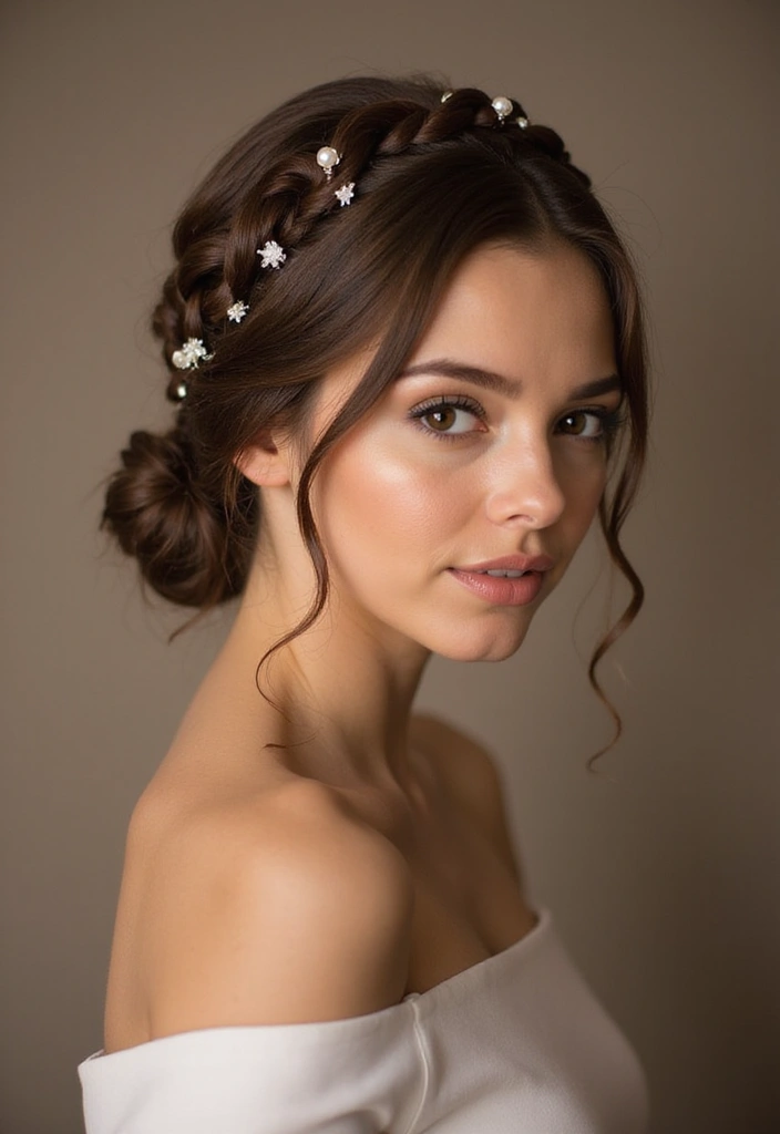 50 Stylish Hairstyles for Shoulder Length Hair You’ll Love - 34. Elegant Halo Braid