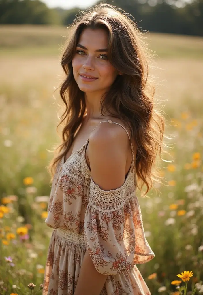50 Stylish Hairstyles for Shoulder Length Hair You’ll Love - 45. Boho Waves