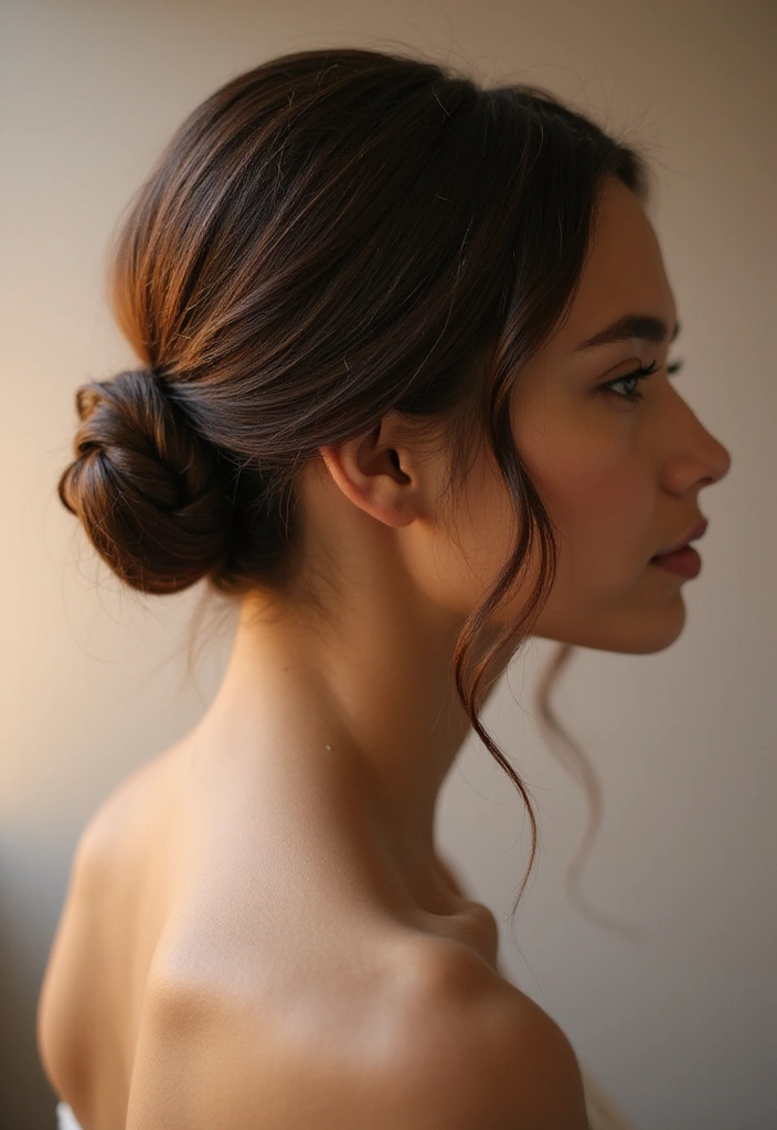 50 Stylish Hairstyles for Shoulder Length Hair You’ll Love - 7. Sleek Low Bun