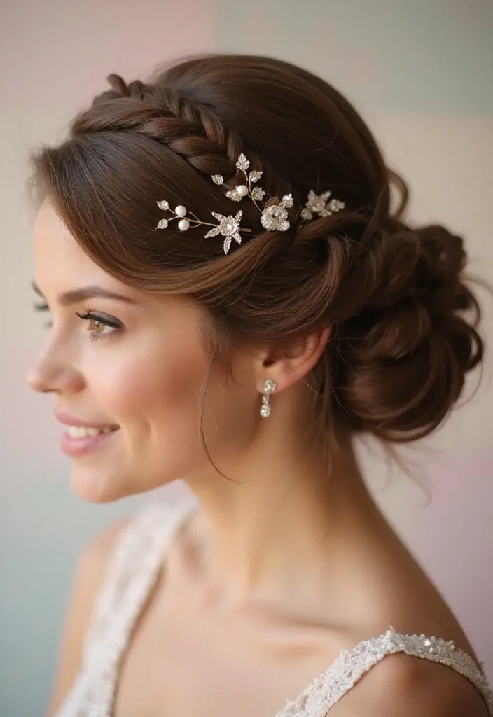 50 Stylish Hairstyles for Shoulder Length Hair You’ll Love - 9. Chic Pinned Updo