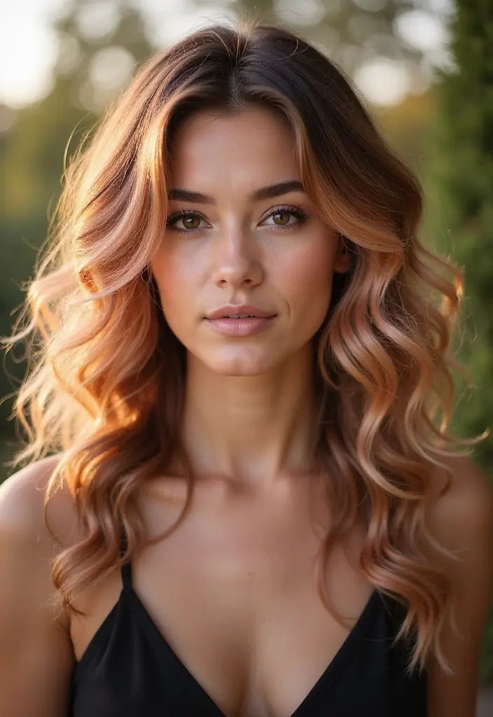 50 Trendy Two-Tone Hair Color Ideas for a Fresh Vibe 39 50 Trendy Two-Tone Hair Color Ideas for Curly Hair Types - 38. Rose Gold and Caramel