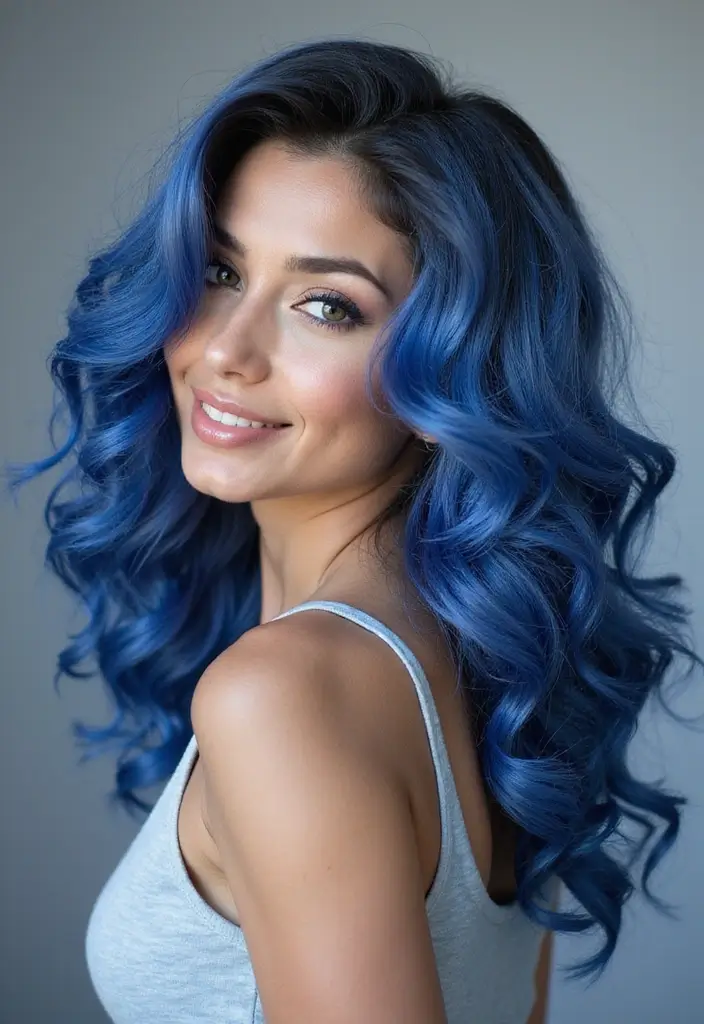 50 Trendy Two-Tone Hair Color Ideas for a Fresh Vibe 48 50 Trendy Two-Tone Hair Color Ideas for Curly Hair Types - 47. Steel Blue and Silver