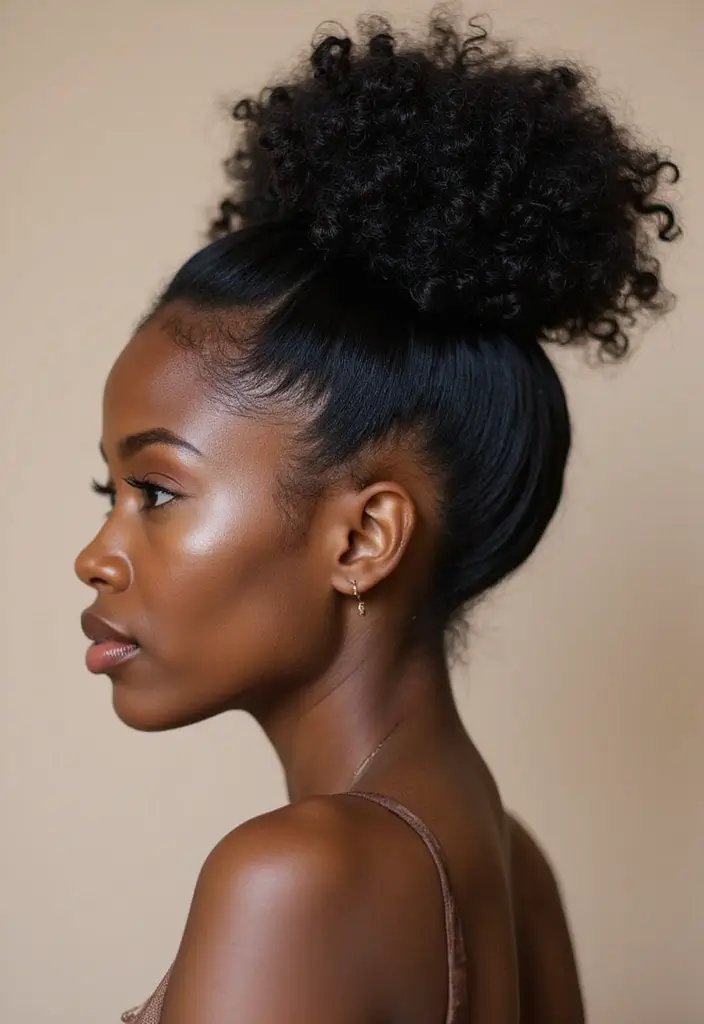 50 Two Buns Hairstyles for Black Natural Hair That Slay - 1. Classic High Buns