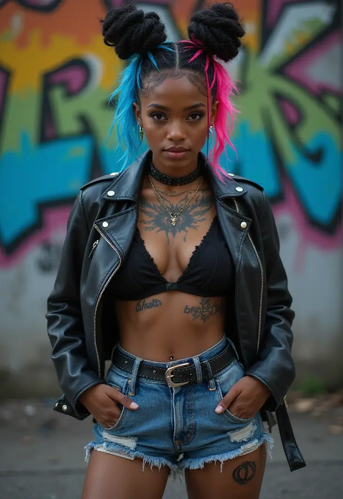 50 Two Buns Hairstyles for Black Natural Hair That Slay - 28. Edgy Two Buns