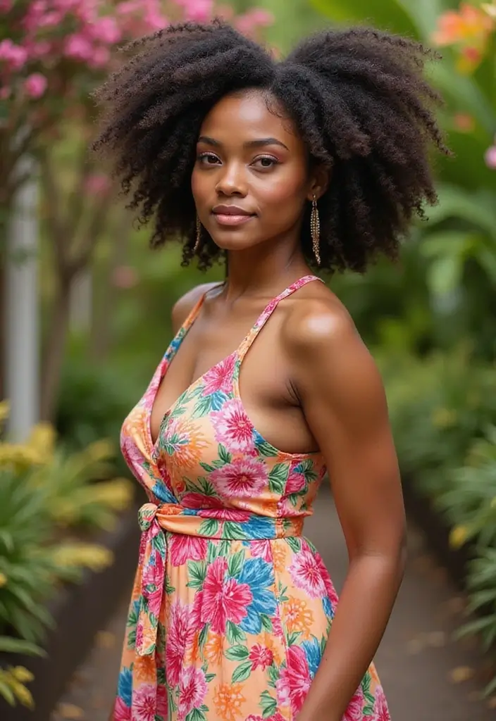 50 Two Buns Hairstyles for Black Natural Hair That Slay - 33. Two Buns with Natural Curls