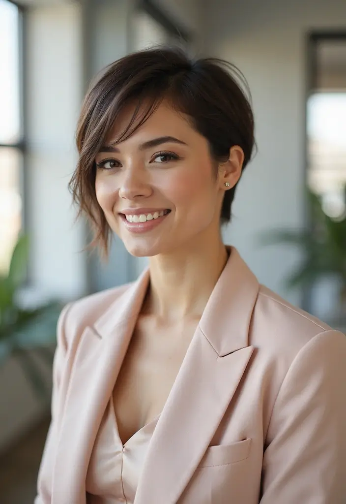 50 Very Short Hairstyles for Women That Are Chic and Bold - 17. Cropped Pixie with Side Swept Bangs