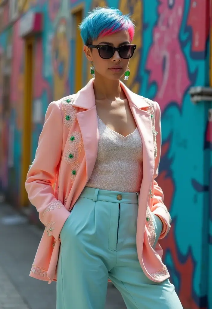 50 Very Short Hairstyles for Women That Are Chic and Bold - 30. Brightly Colored Pixie