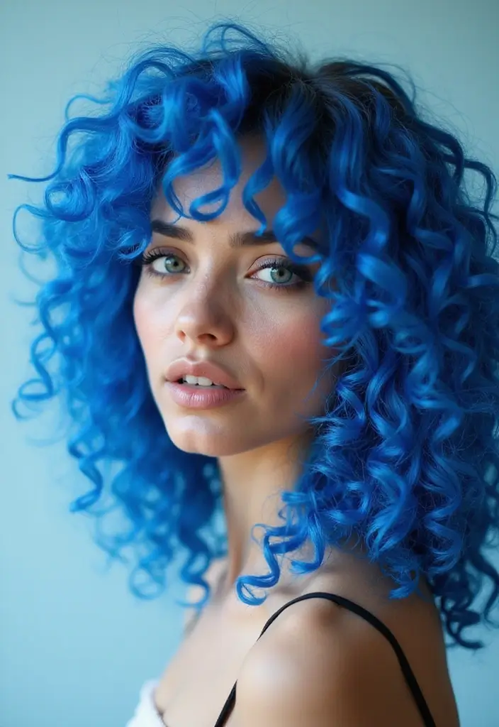 50 Vivid Hair Color Ideas That Turn Heads Instantly 1 50 Vivid Hair Color Ideas That Turn Heads Instantly - 1. Electric Blue Curls