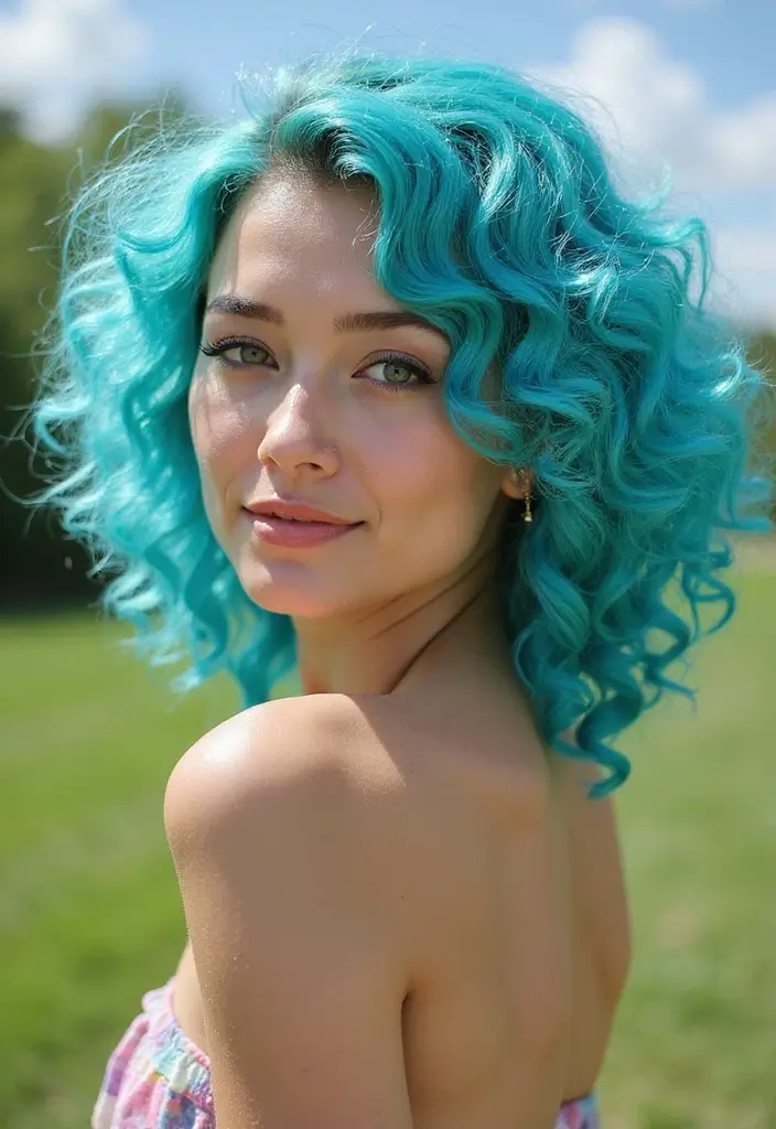 50 Vivid Hair Color Ideas That Turn Heads Instantly 13 50 Vivid Hair Color Ideas That Turn Heads Instantly - 13. Bright Aqua Waves