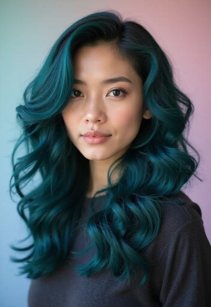 50 Vivid Hair Color Ideas That Turn Heads Instantly 19 50 Vivid Hair Color Ideas That Turn Heads Instantly - 19. Dark Teal Curls