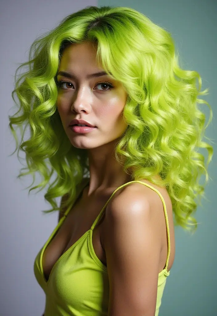 50 Vivid Hair Color Ideas That Turn Heads Instantly 27 50 Vivid Hair Color Ideas That Turn Heads Instantly - 27. Bright Chartreuse