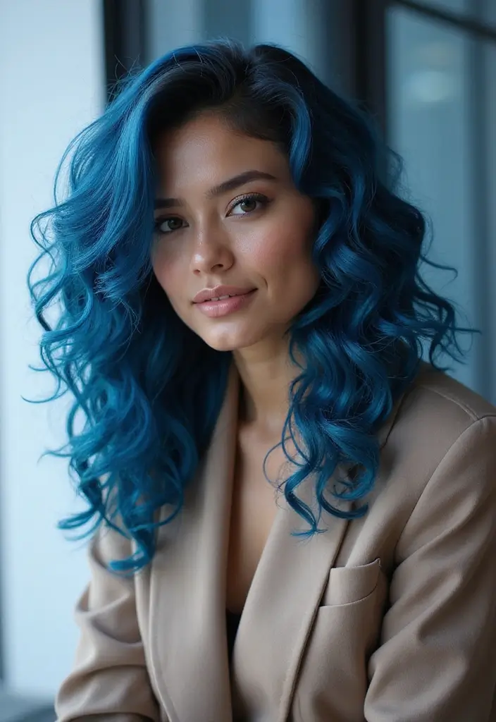 50 Vivid Hair Color Ideas That Turn Heads Instantly 28 50 Vivid Hair Color Ideas That Turn Heads Instantly - 28. Deep Sea Blue